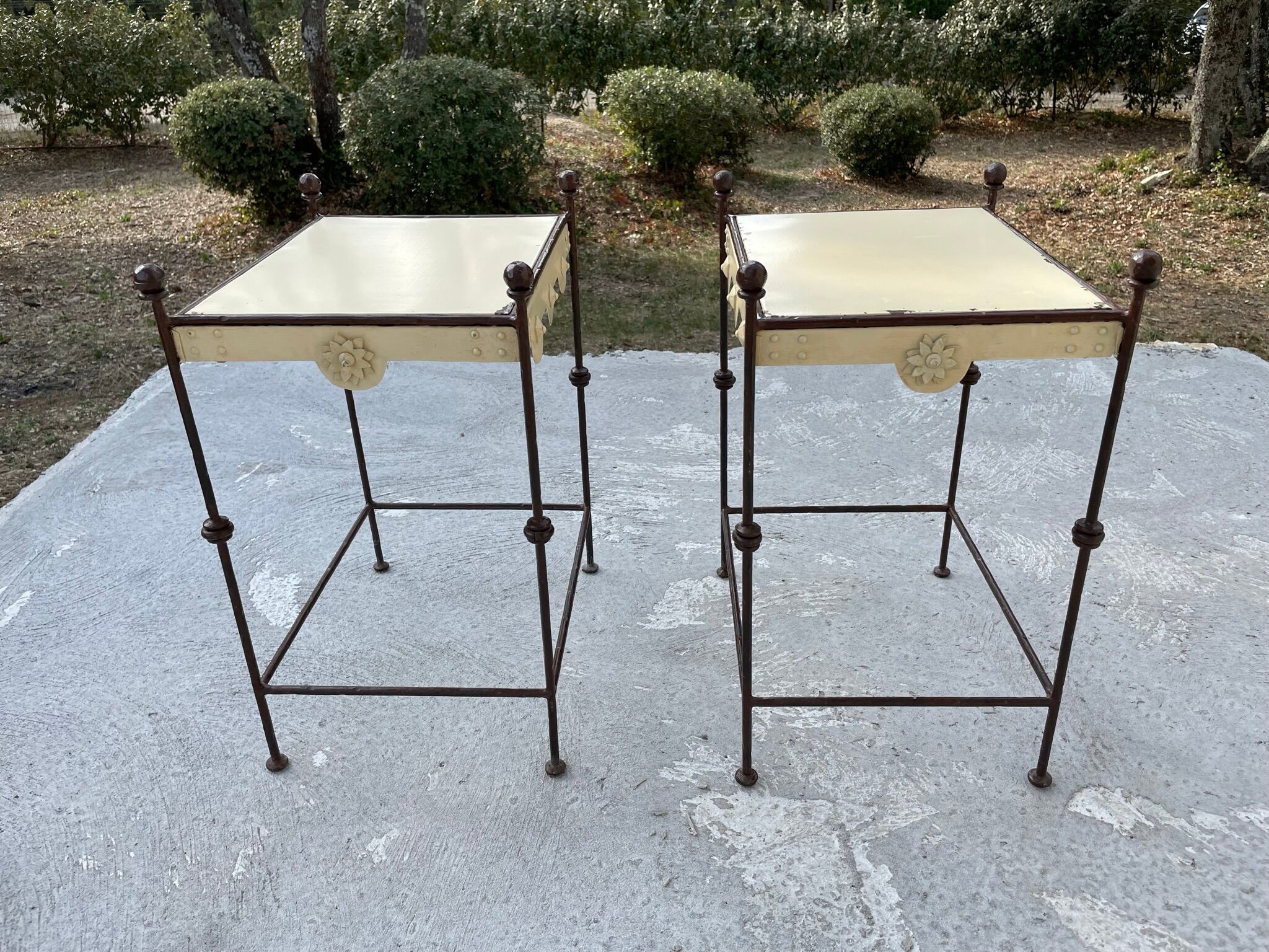 Pair of Provencal style bedside table
