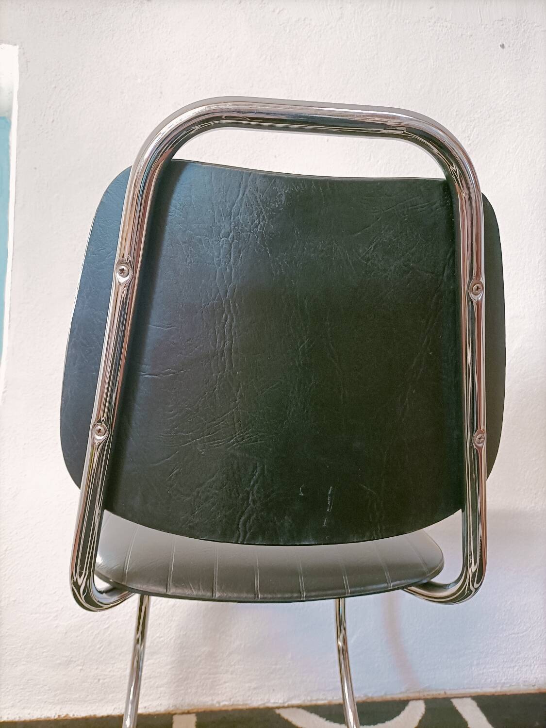 Seventies leatherette cantilever chair