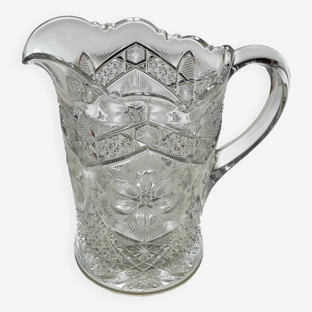 Large molded glass pitcher