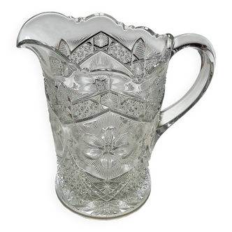 Large molded glass pitcher