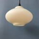 Mid-century milk glass pendant light attributed to Louis Kalff