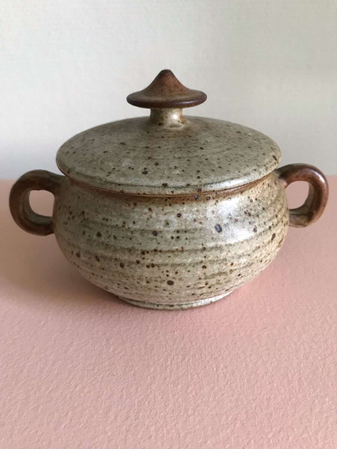 Stoneware sugar bowl