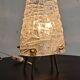 Lampe de table MCM "2/2" par JT. Kalmar en verre texturé et socle en laiton