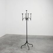 Candelabre en fer forgé néo-gothique, France, 19e siècle