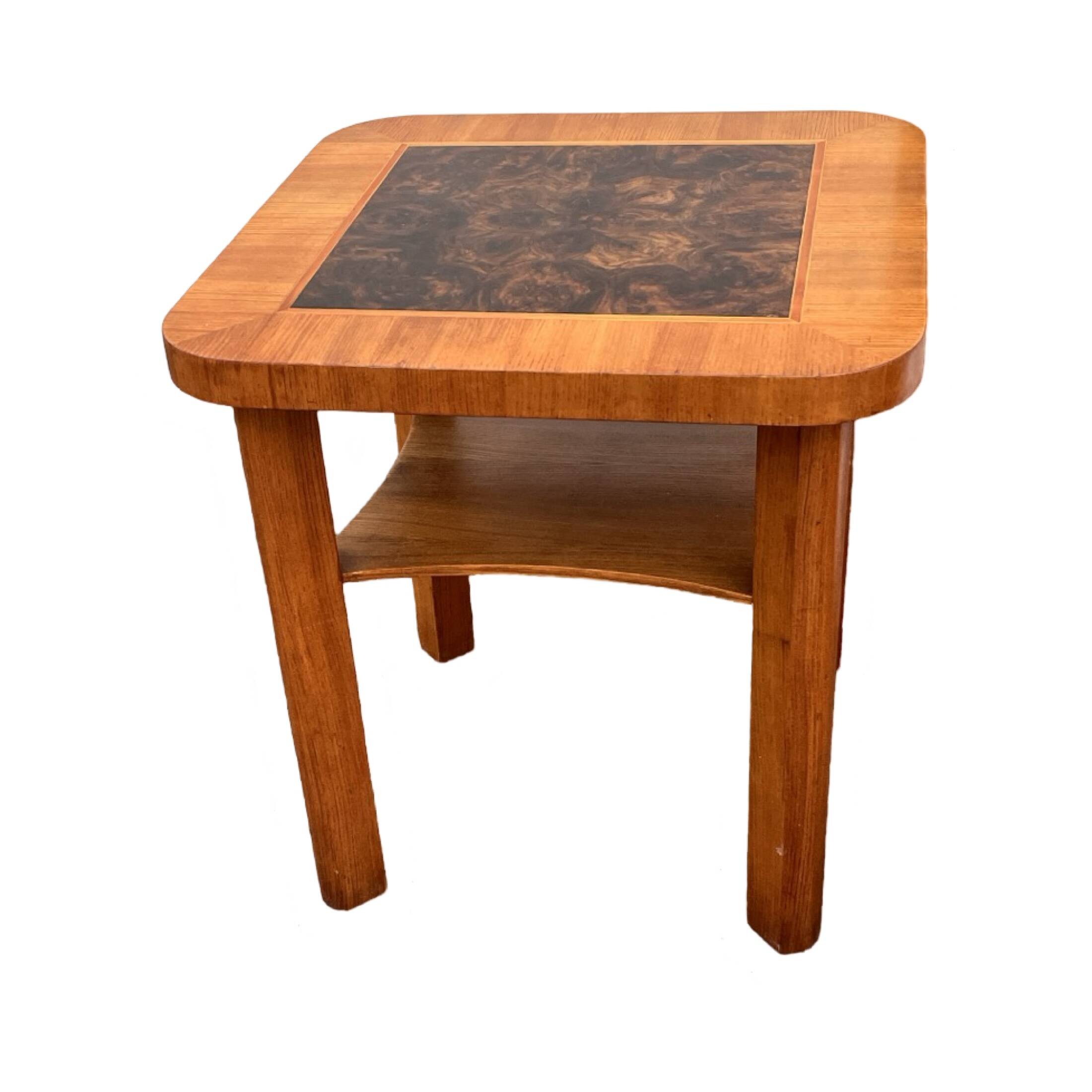 Table basse carrée art déco, Allemagne années 1950.