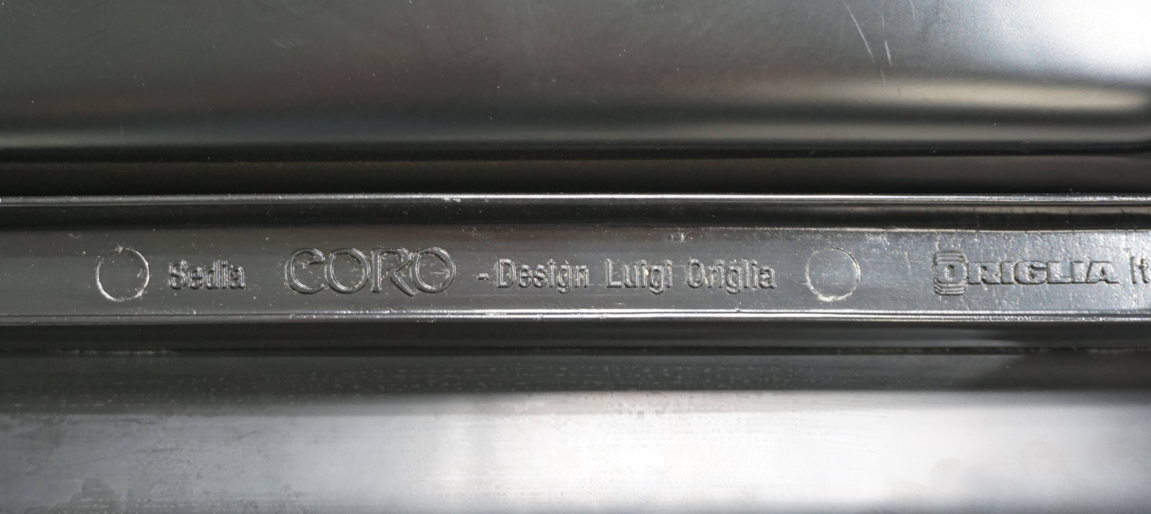 Set of four Coro dining chairs by Luigi Origlia, 1980