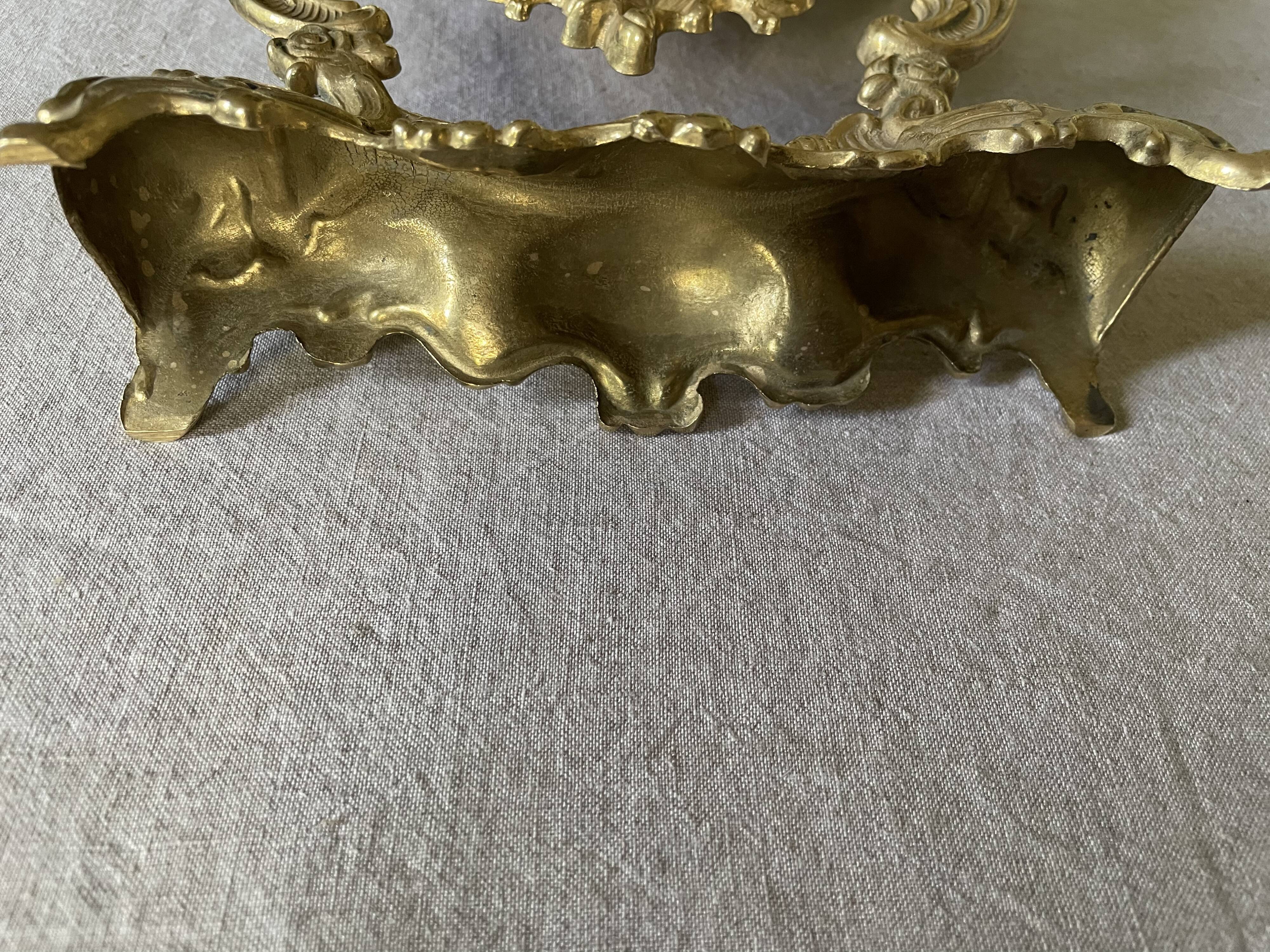 Psyche mirror in gilded bronze 34 X 31cm