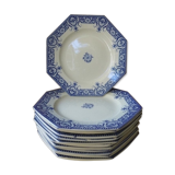 Set of 18 plates Sarreguemines sinceny XlXème