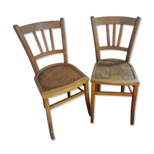 lot de 2 chaises bistrot avec décor