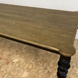 Table à manger classique en bois, pieds noirs, 12 couverts