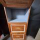 Wooden workshop cabinet with flaps