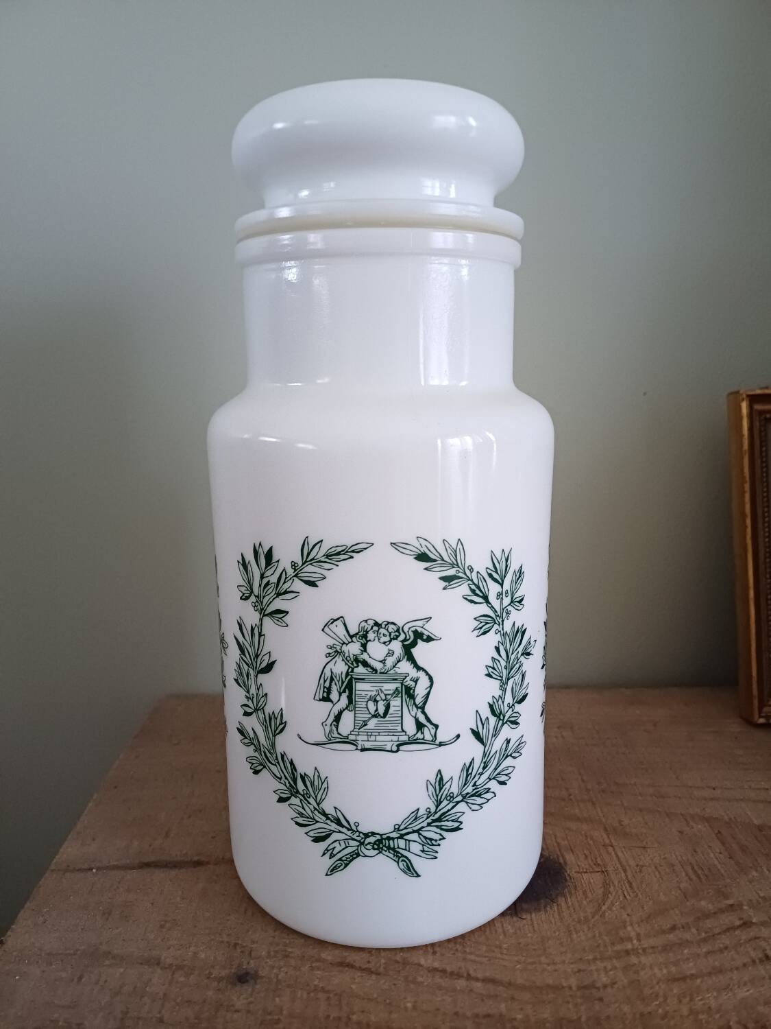 Italian opal glass jar