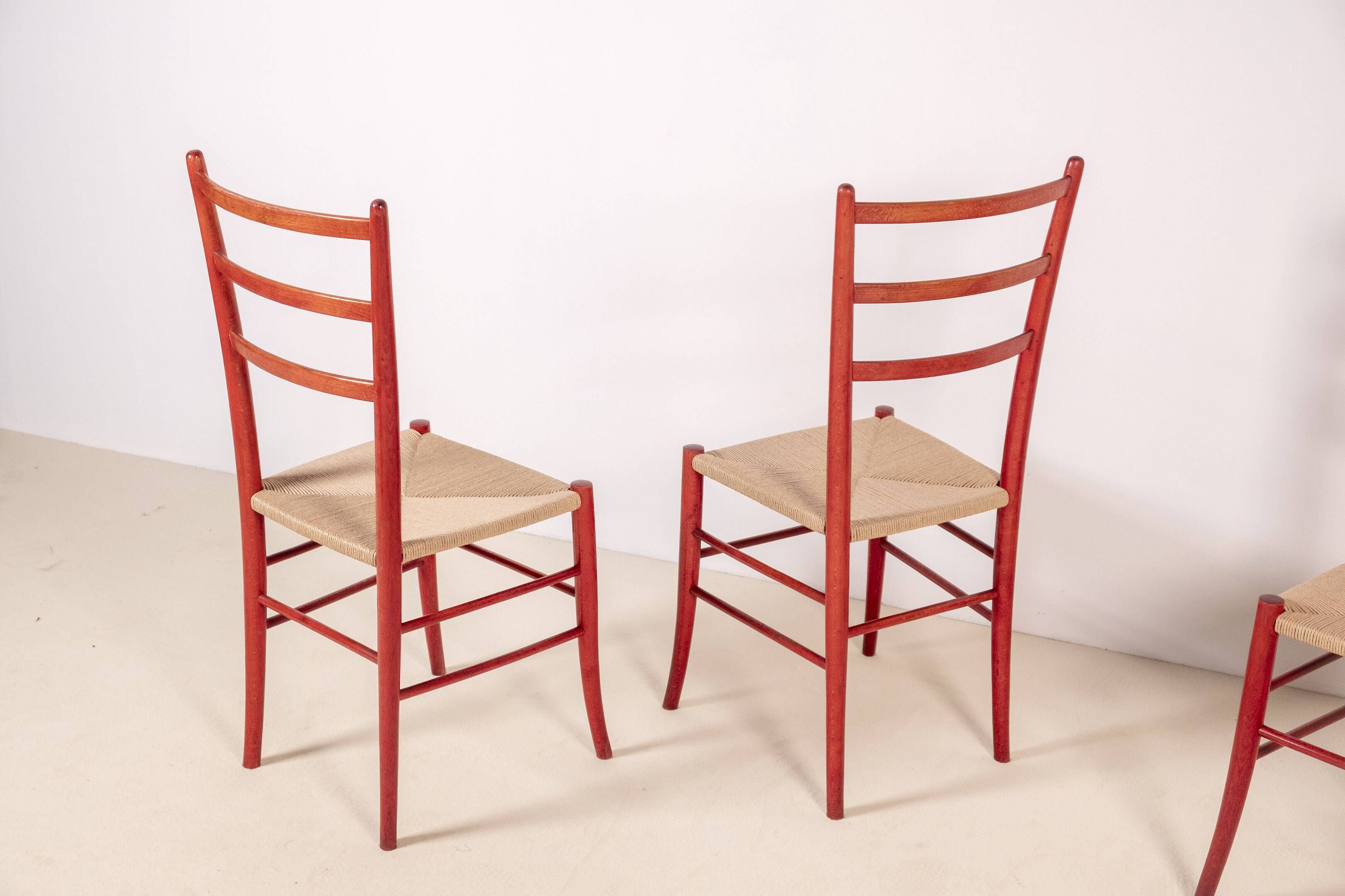 4 chaises de salle à manger Chiavari Spinetto, années 1970, Italie