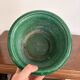 Cache pot jardinière poet Laval wicker green glazed ceramic rattan.