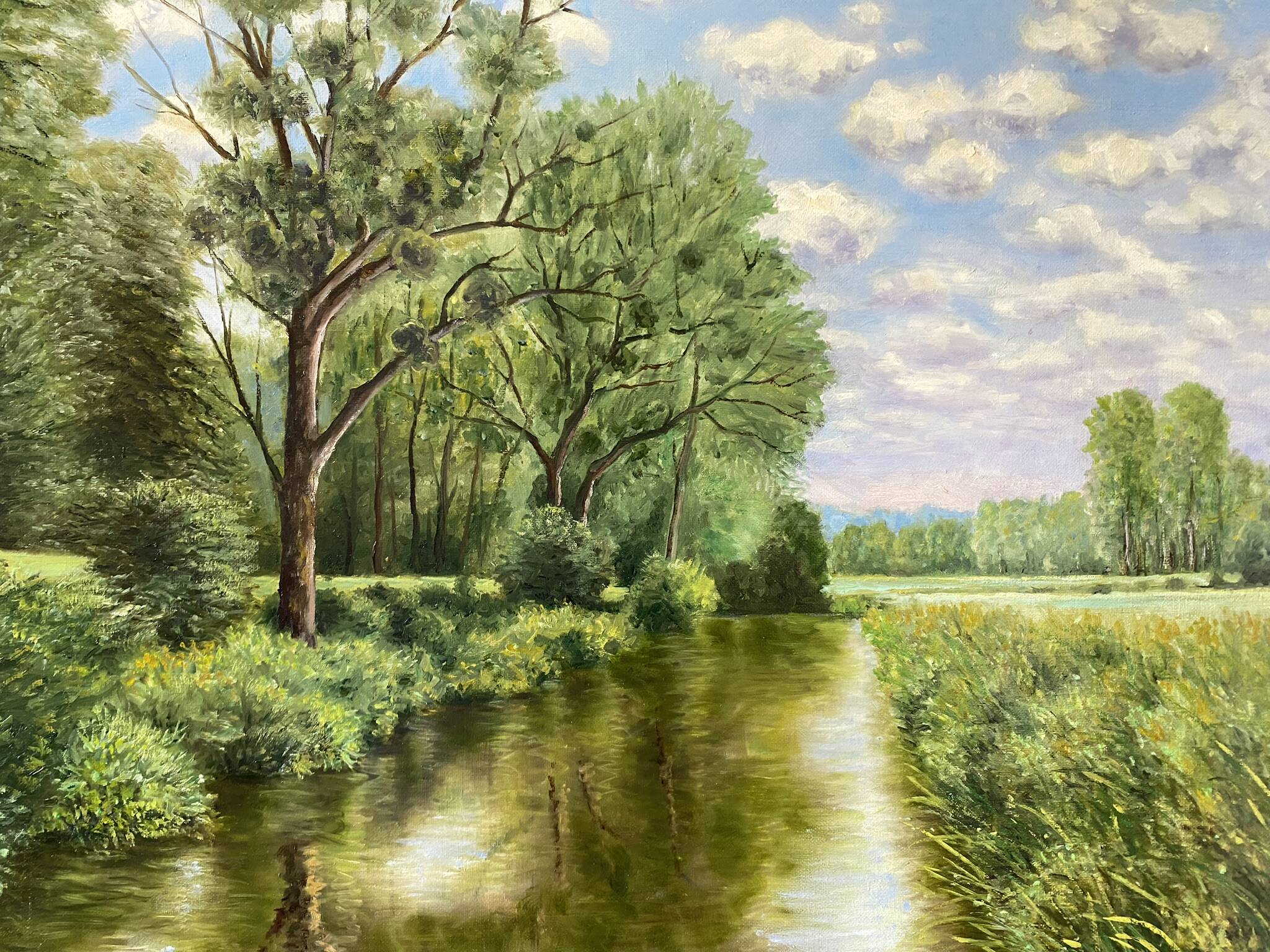 Green landscape signed in 2005