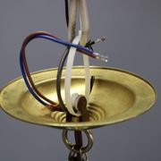 Pair of 1930s Peter Behrens Luzette pendants in opaline glass and brass