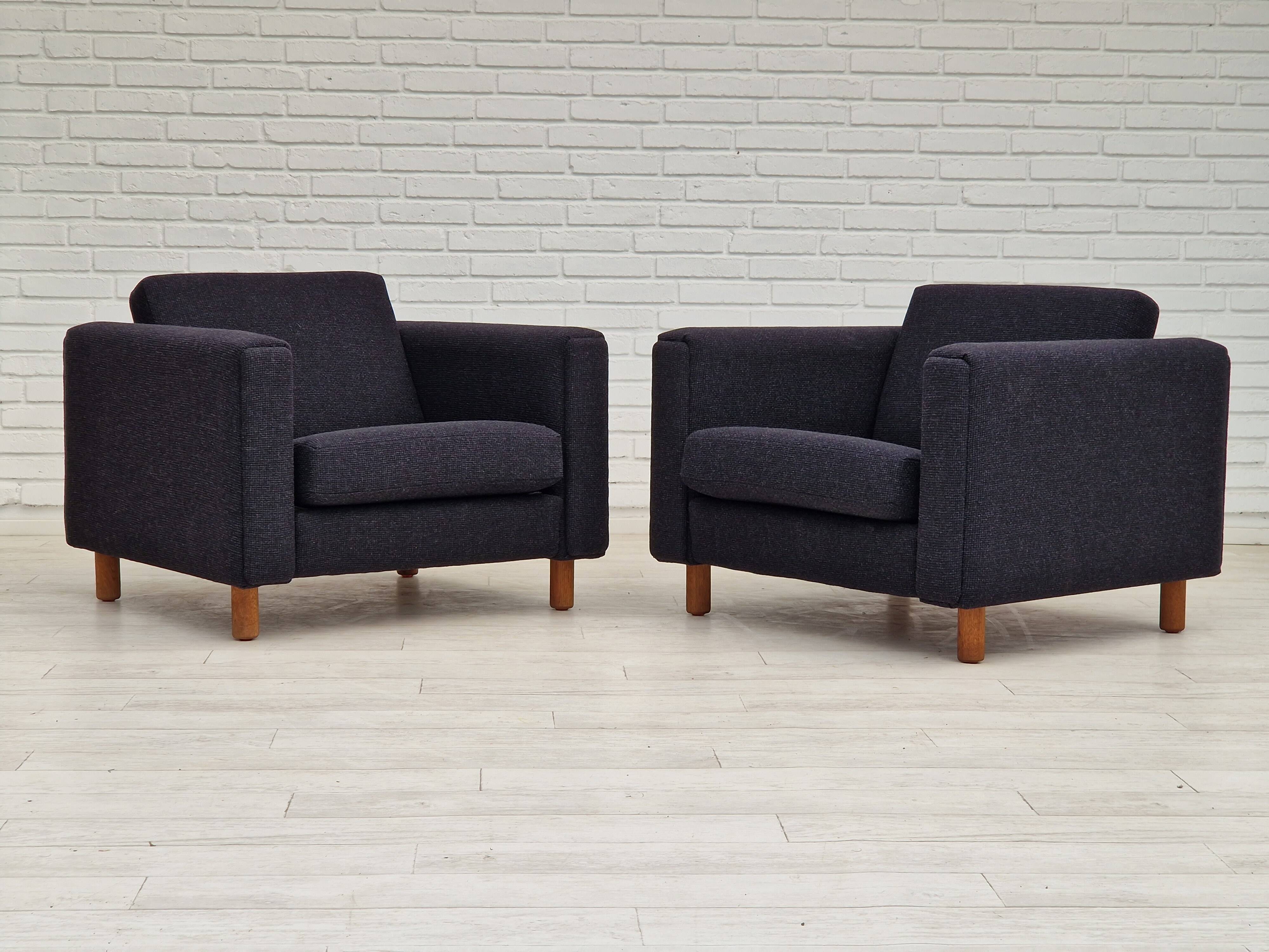 1970s, Danish design by H.J. Wegner, reupholstered armchair, model GE300.