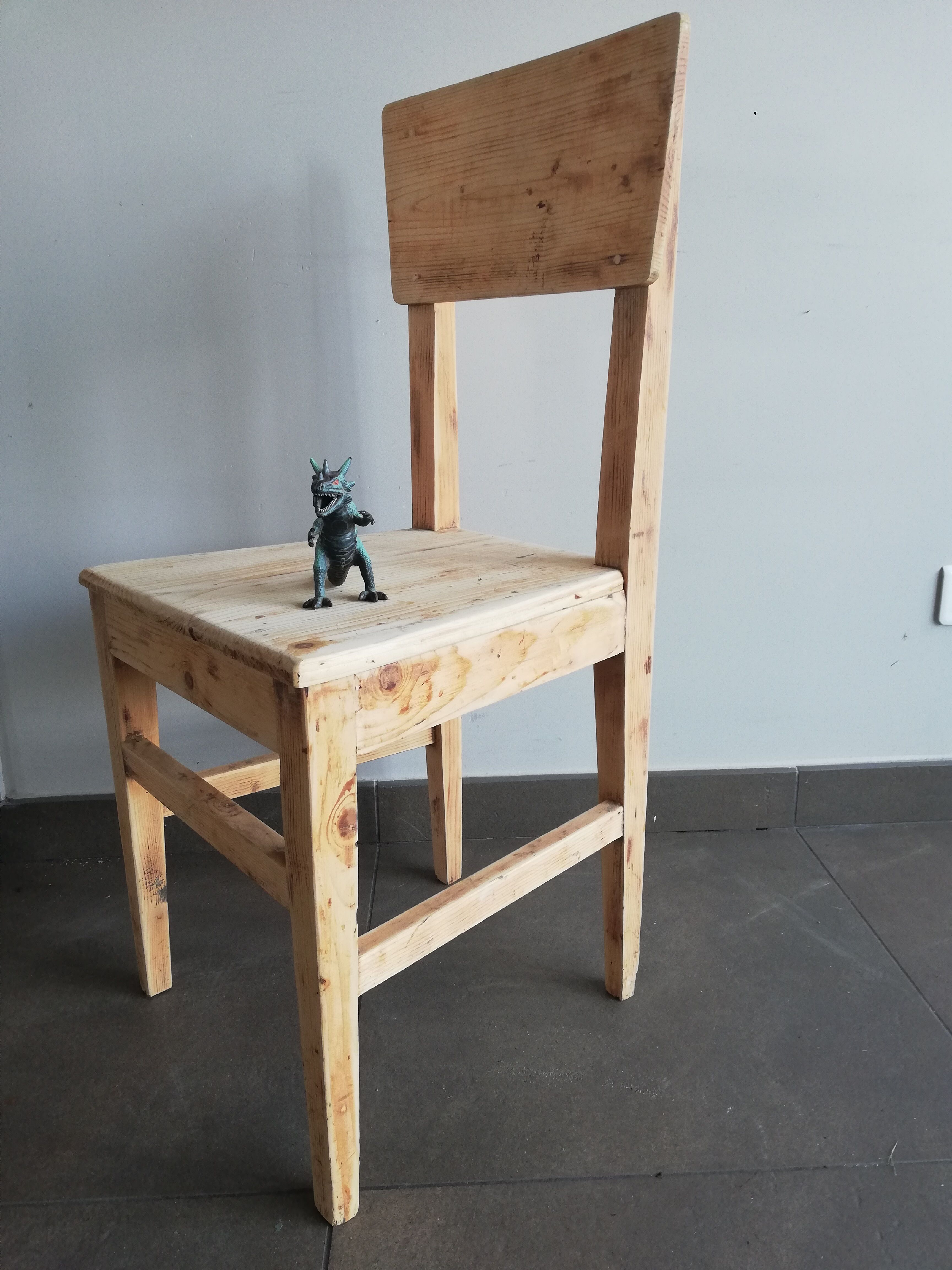 vintage wooden chair, 50s