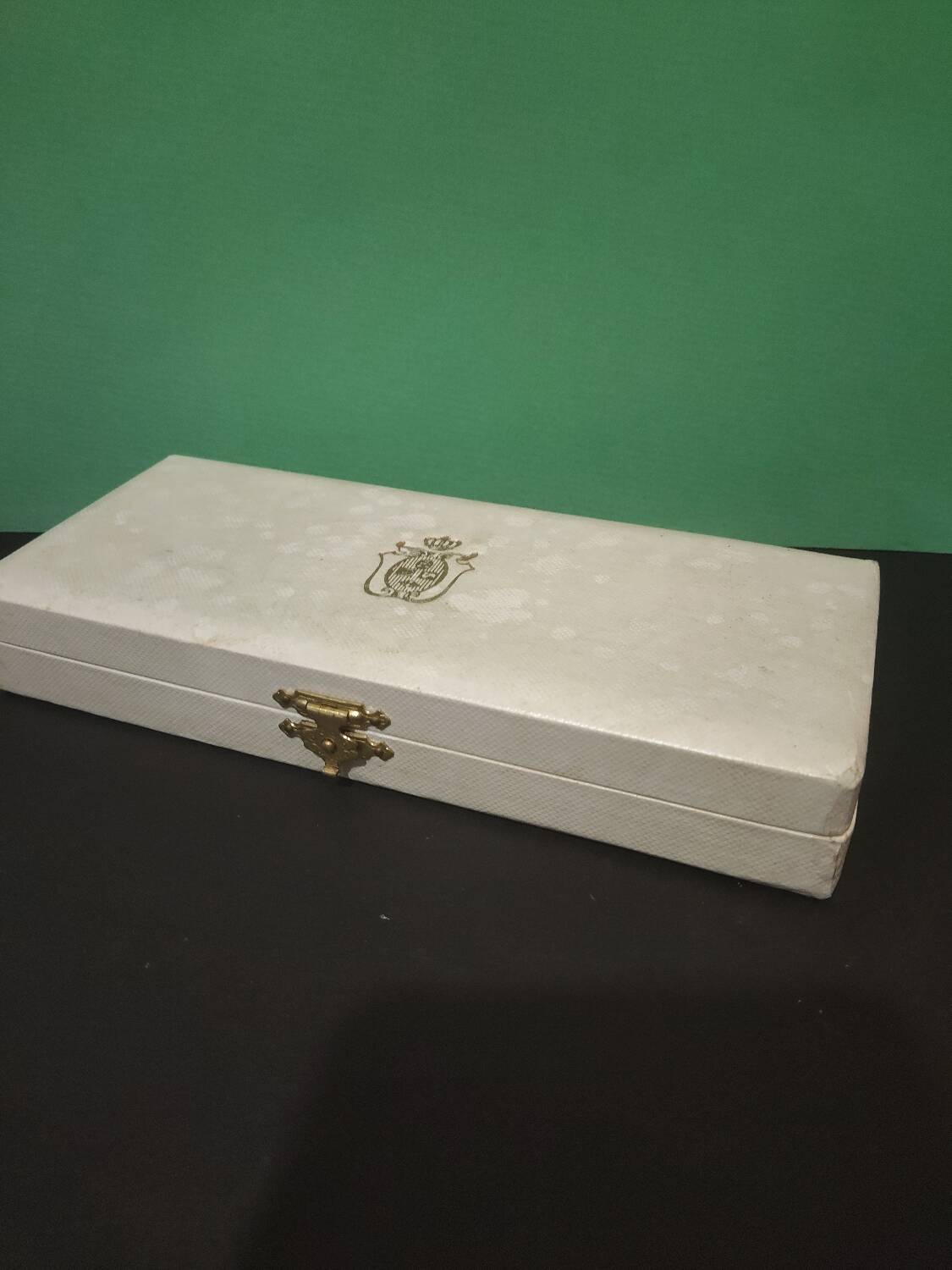 Christofle box – Child's spoon & fork – Silver-plated metal