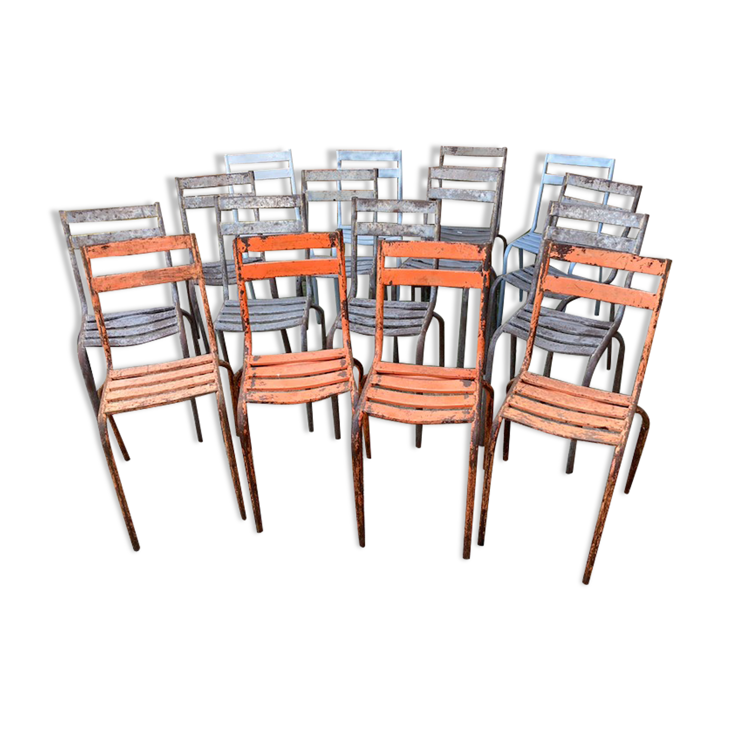 14 metal bistro chairs