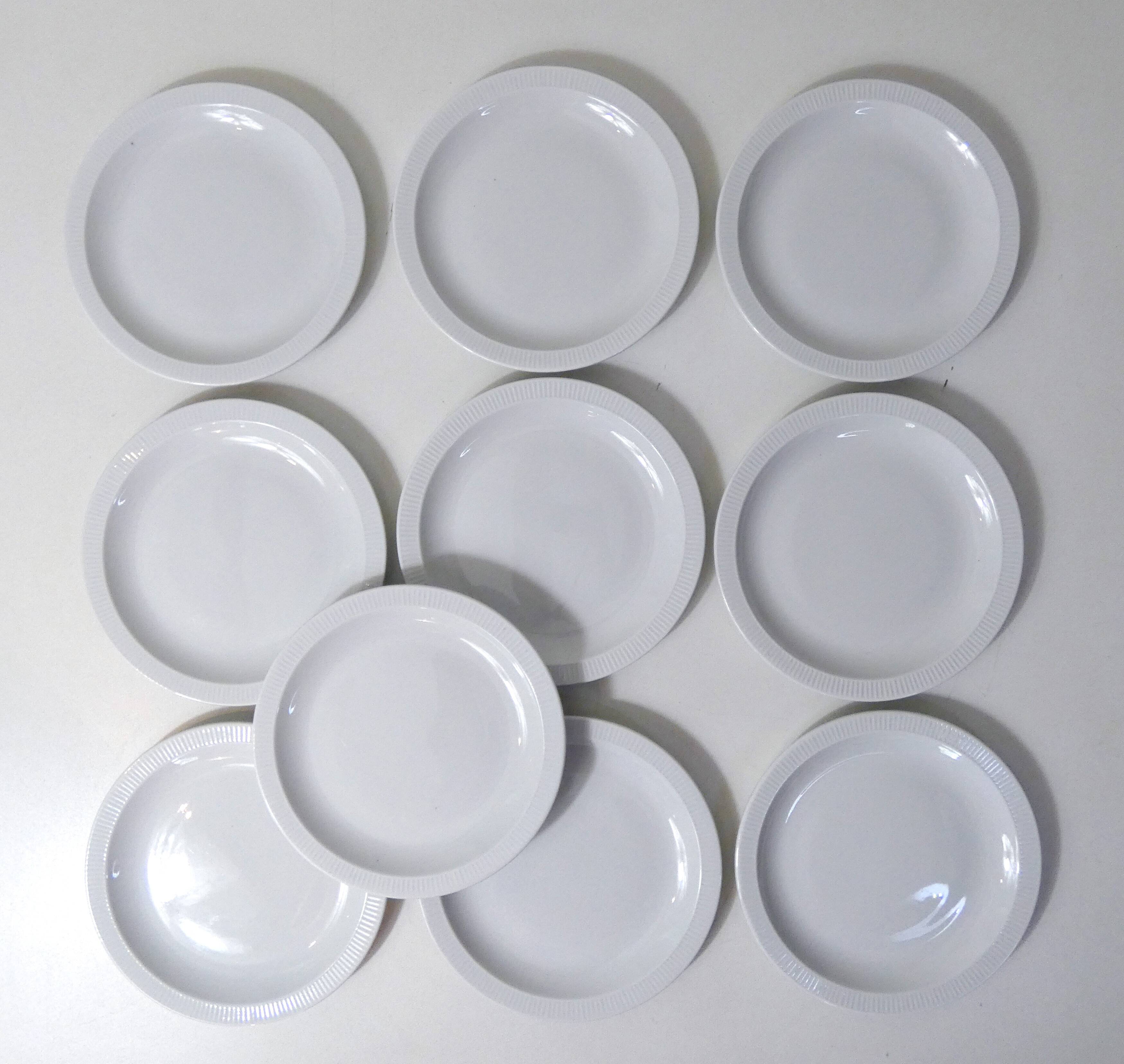 10 Sarreguemines dessert plates in vintage PYROBLAN porcelain