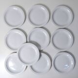 10 Sarreguemines dessert plates in vintage PYROBLAN porcelain