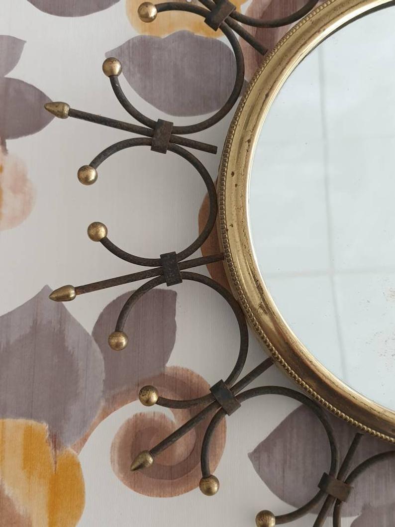 Vintage old sun mirror 43cm