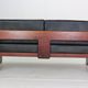 Tobia Scarpa black leather "Bastiano" 2-seater sofa for Knoll, 1960s, Italy