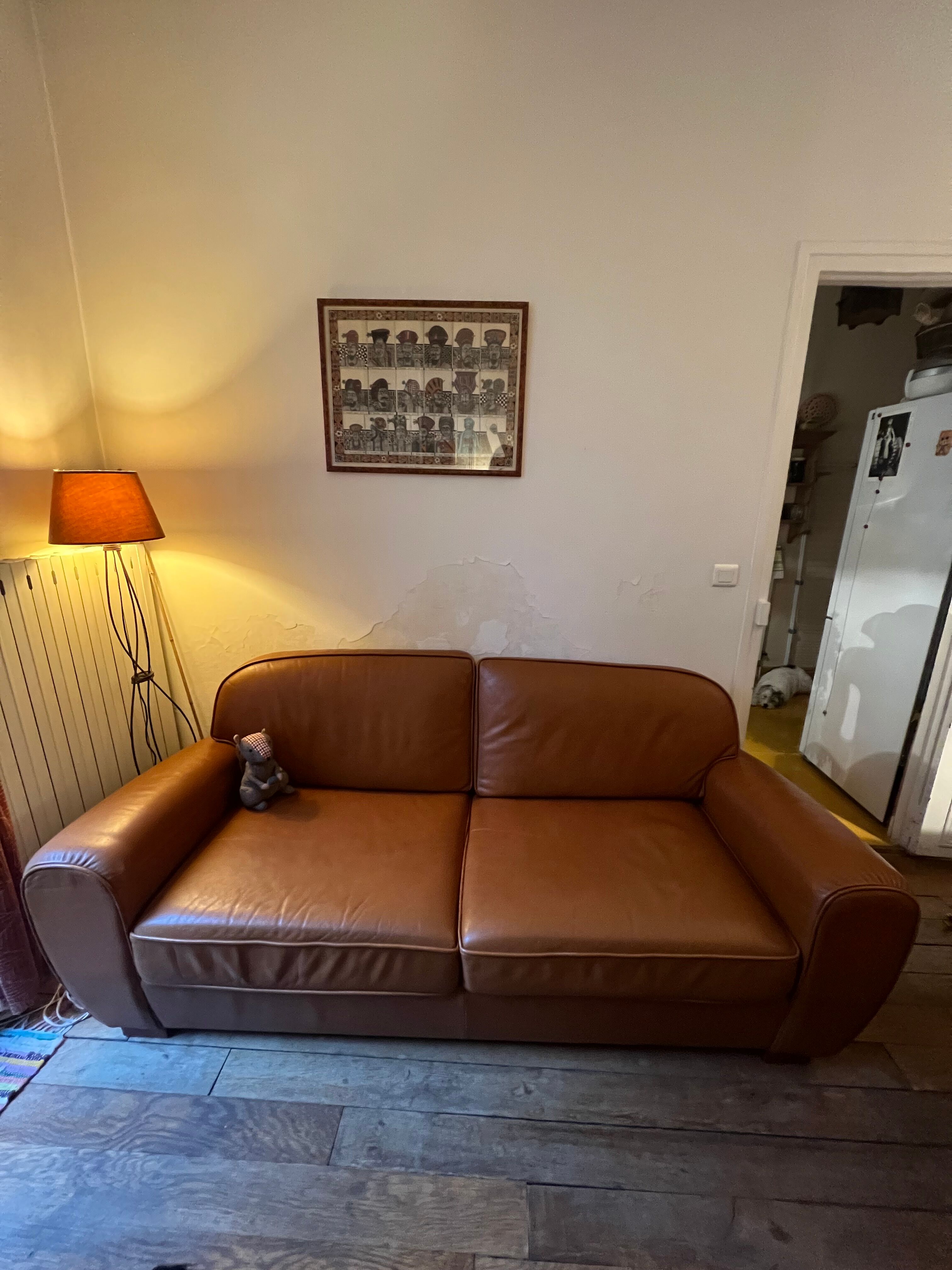 Sofa bed tawny leather