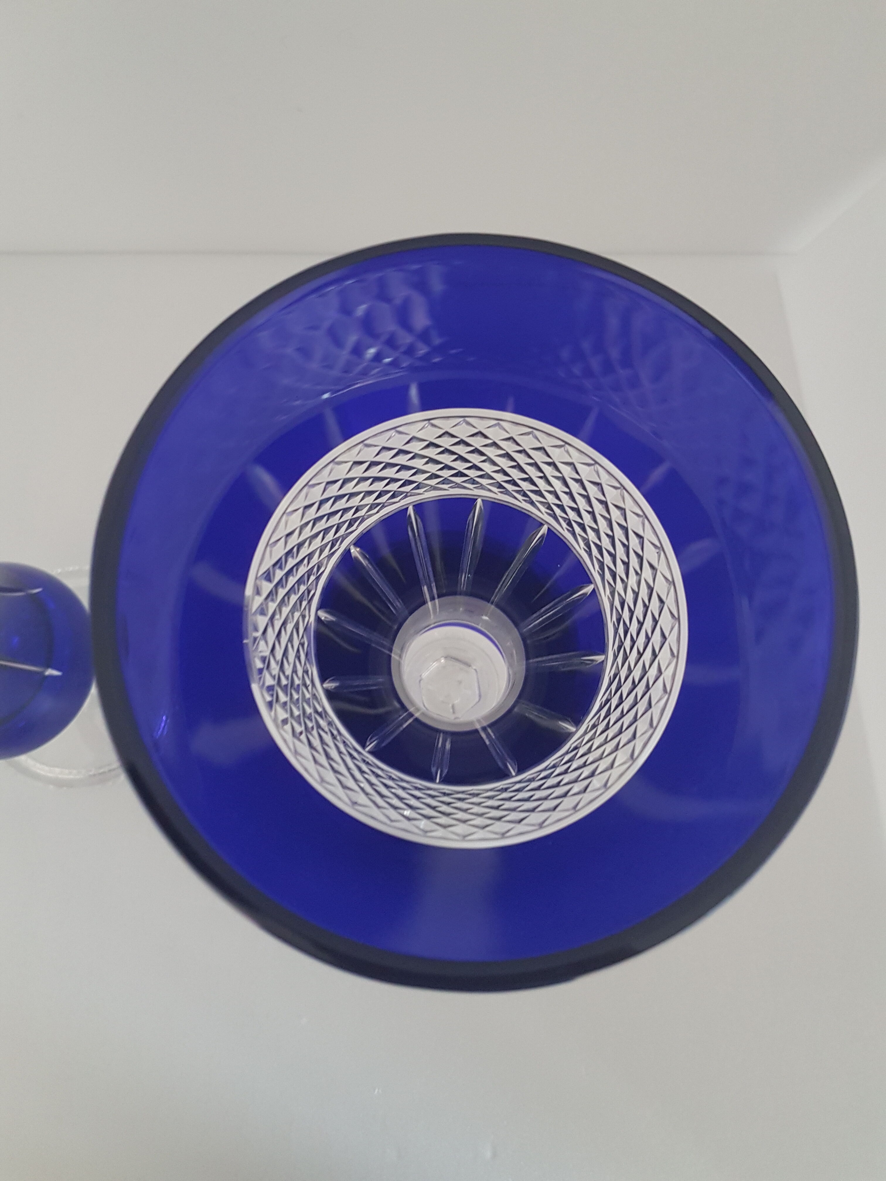 Pair of blue vases crystallism of Lorraine, Saint-Louis- tommy collection