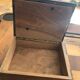 Coffret métal argenté et bois années 50