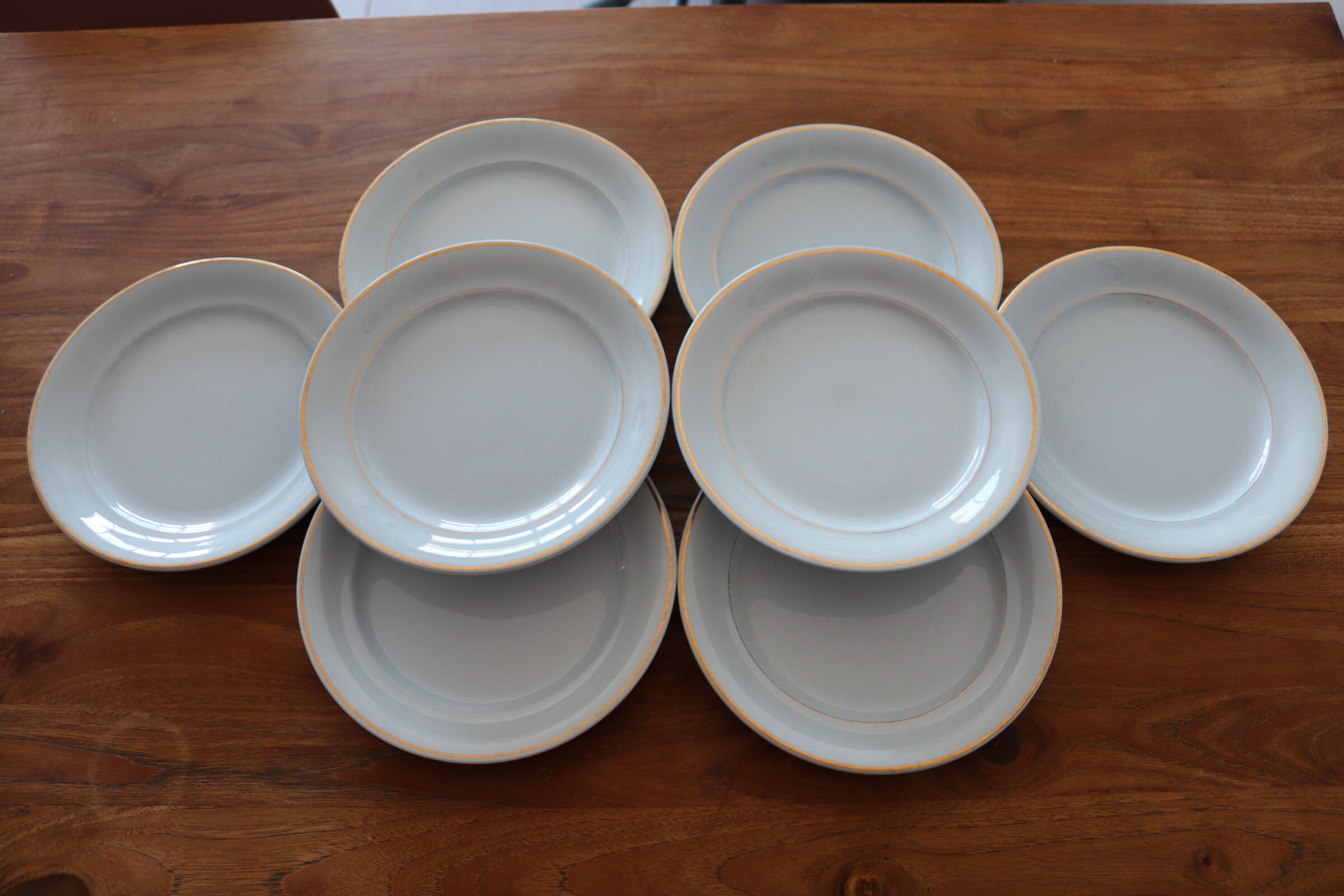 Set of 6 flat plates Villeroy and Boch Mettlach, Lucien Engel