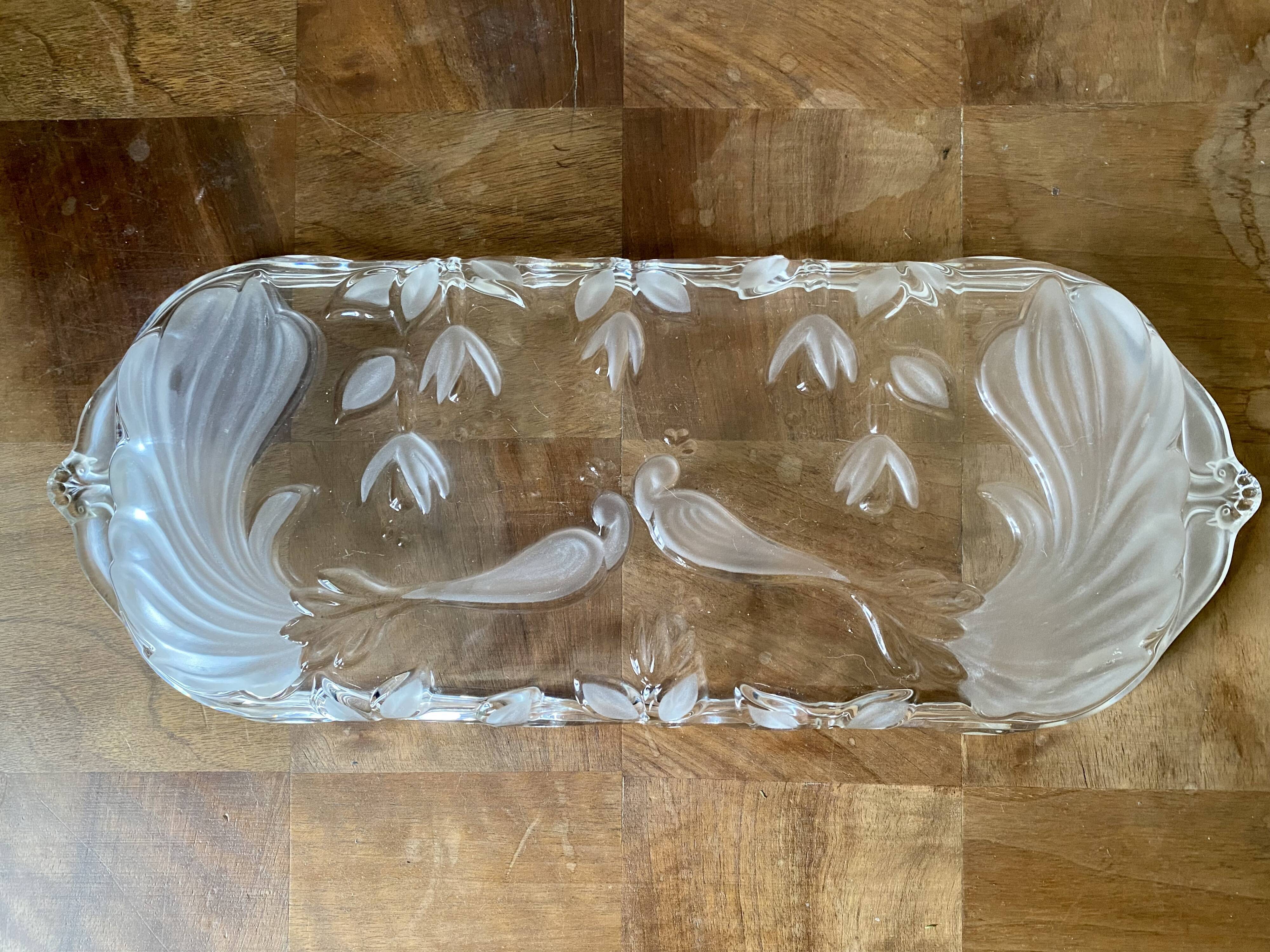 Antique glass cake dish