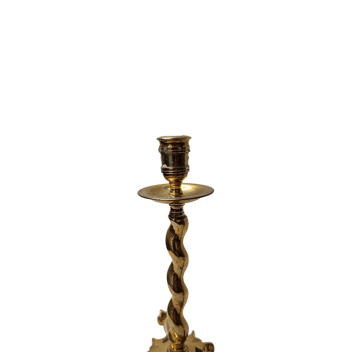 Antique Style Brass Candlesticks, mid 20th century