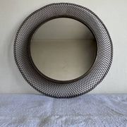 Italian sun mirror in golden mesh 1960 by Ponti