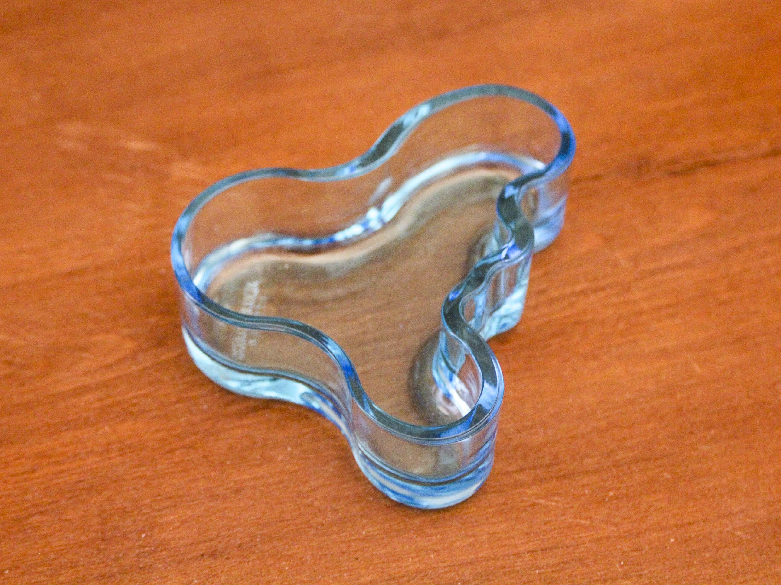 Blue glass cup by Alvaar Alto for IItala