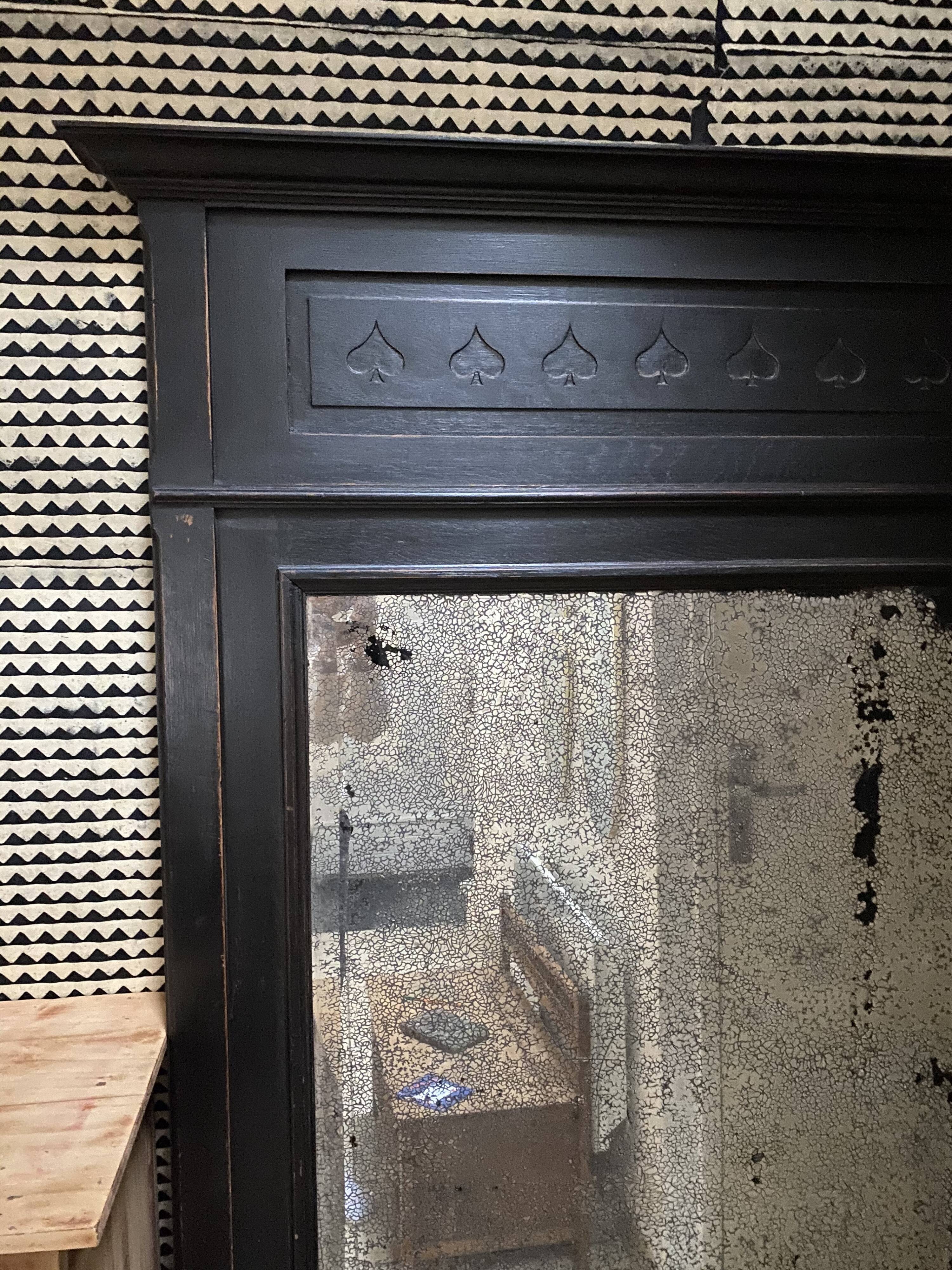 Old XXL mirror in carved wood