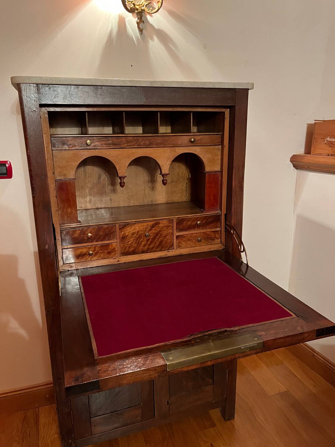 Antique drop-leaf secretary