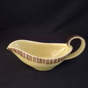 Saucière en faïence de Saint Clément Jaune et marron A083