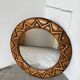 Round rattan mirror 1980