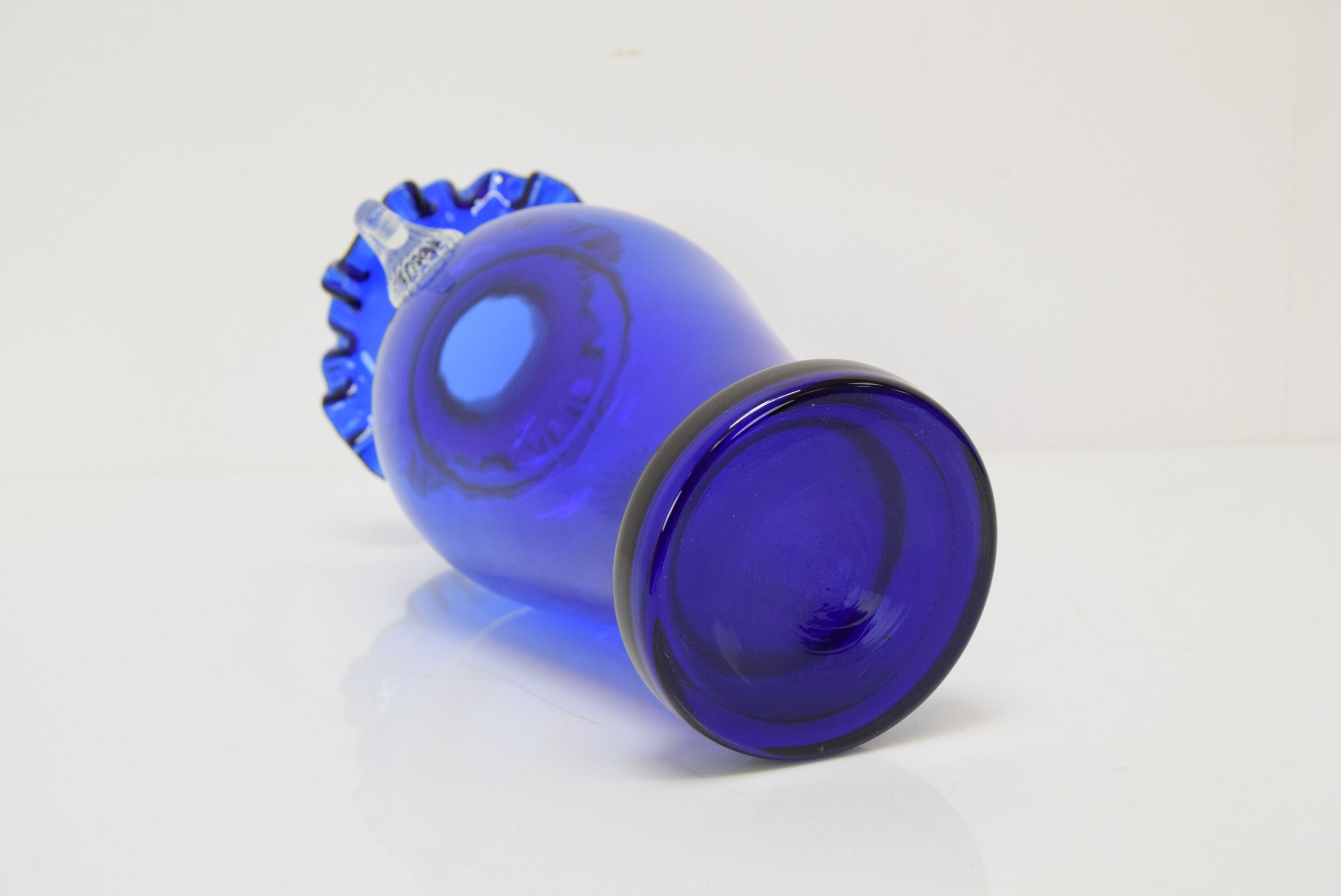 Art Czech Glass Vase, by Glasswork Novy Bor, 1950's.