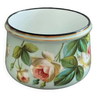 Napoleon III period porcelain plant pot with floral decoration