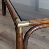 Bamboo and glass coffee table