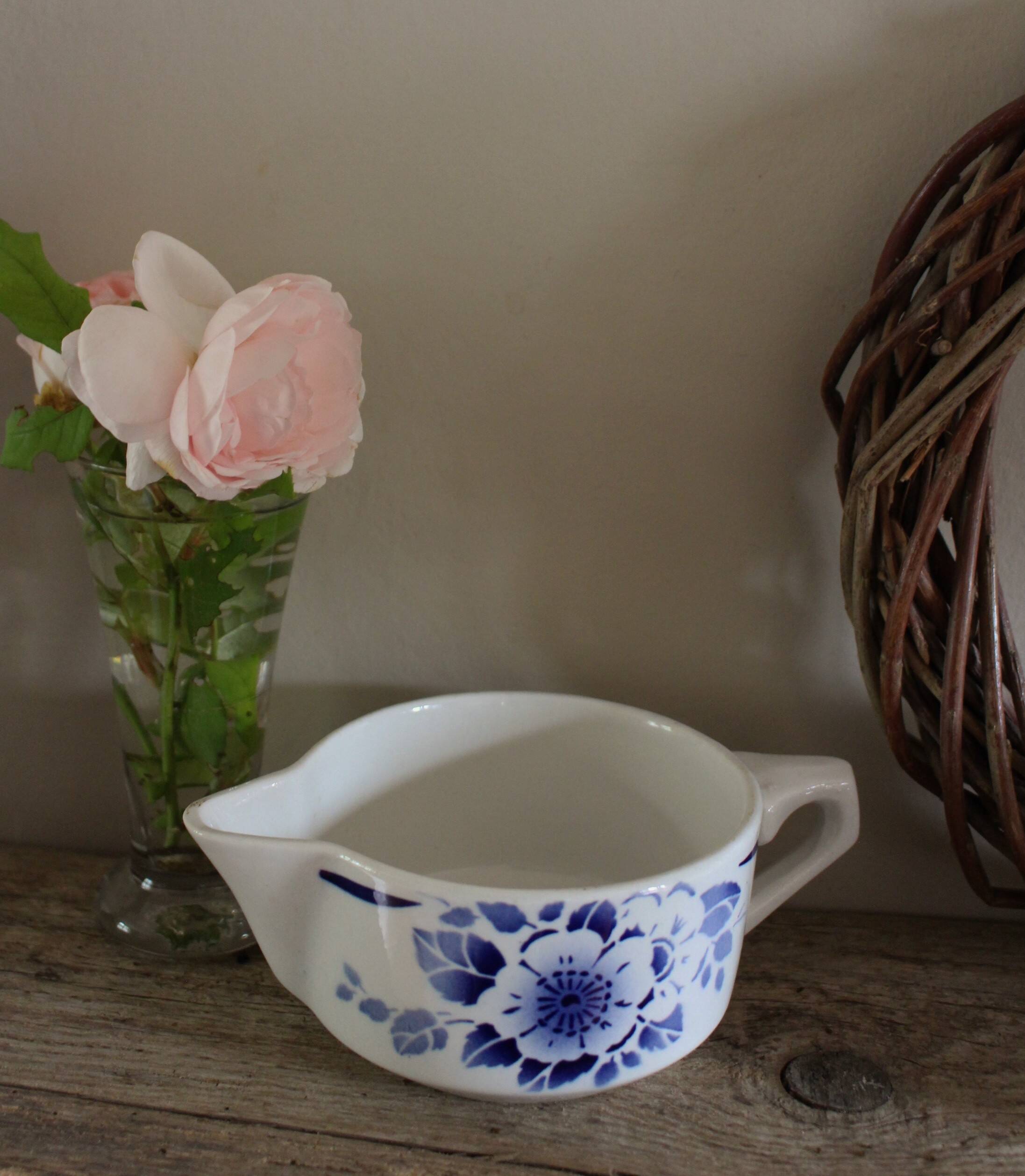 Blue Flower Sauce Boat Saint Amand Art Deco