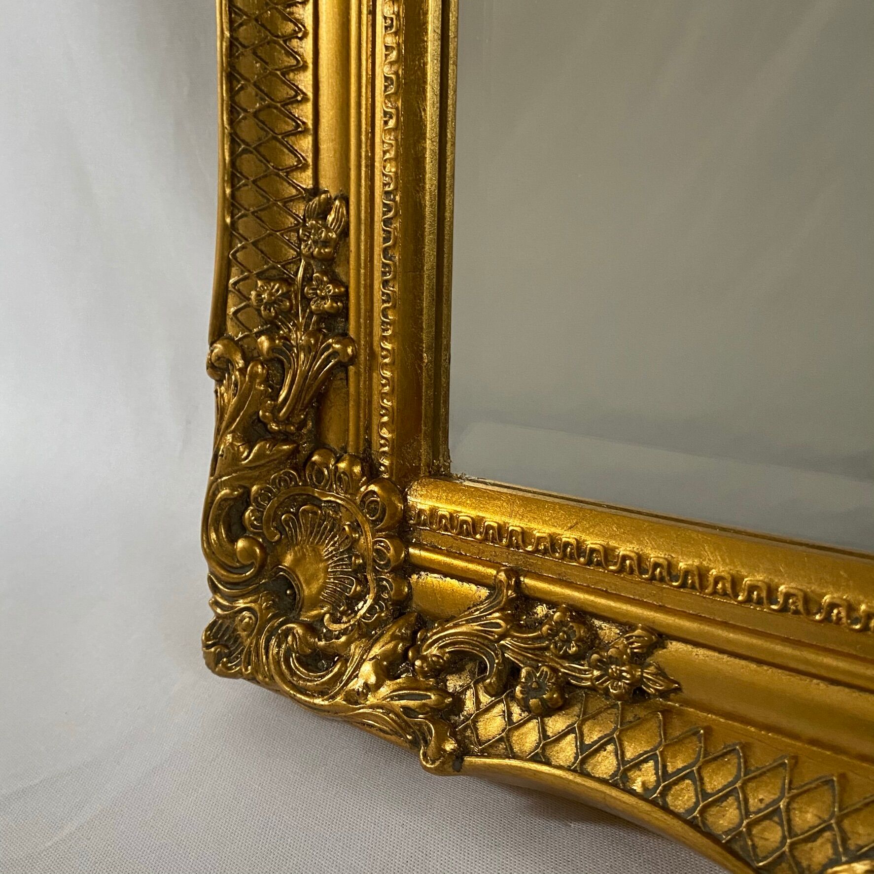 Bevelled mirror, Golden Empire style 64x54cm