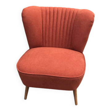 Set of 2 purple cocktail chairs in solid beech, Mid-Century style from the 1960s.
