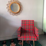 Vintage rattan sun mirror