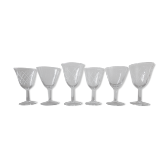 Lot de 6 verres dépareillés