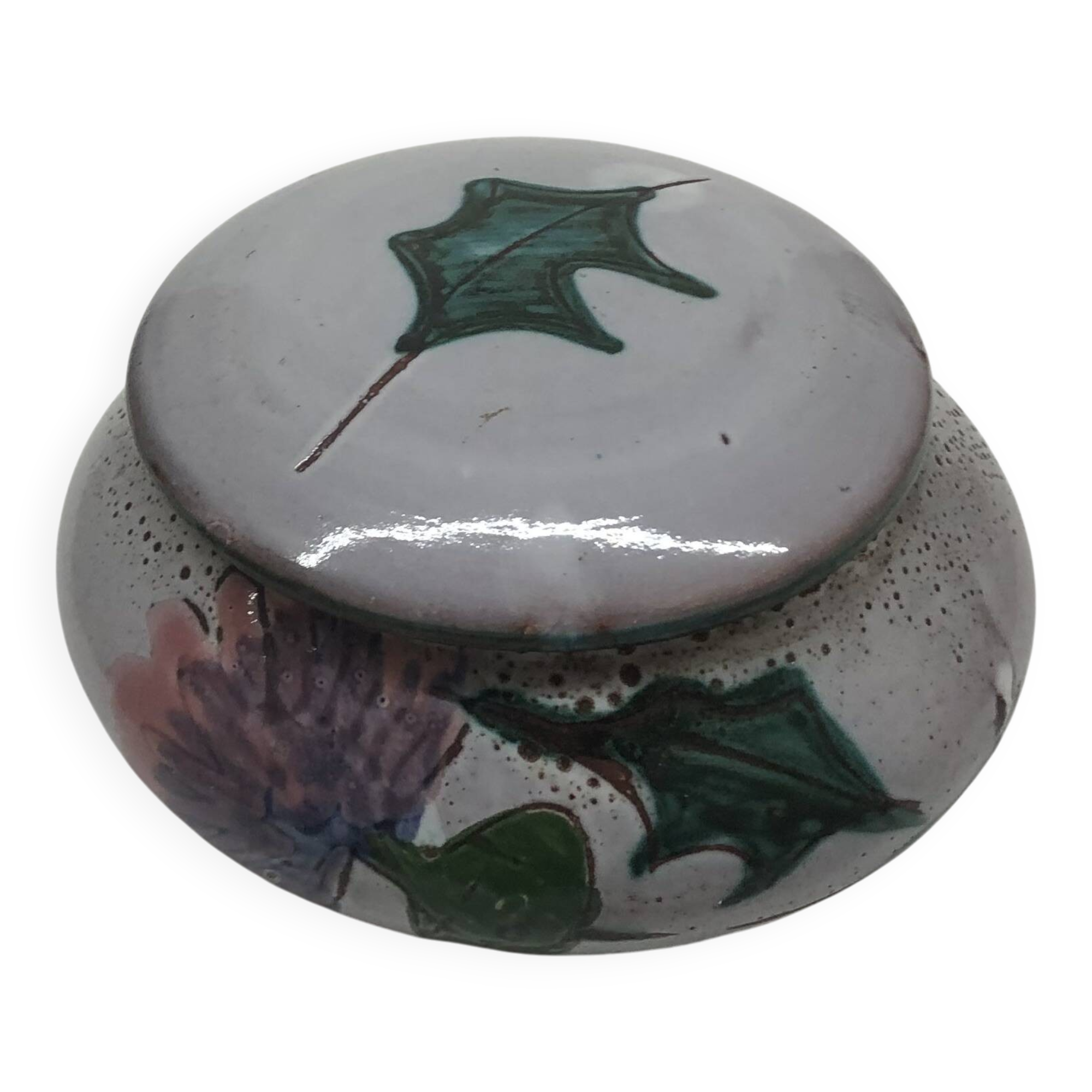 Covered ceramic pocket emptier from Vallauris by Daniel Étienne