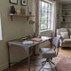 Vintage workshop desk in patinated metal